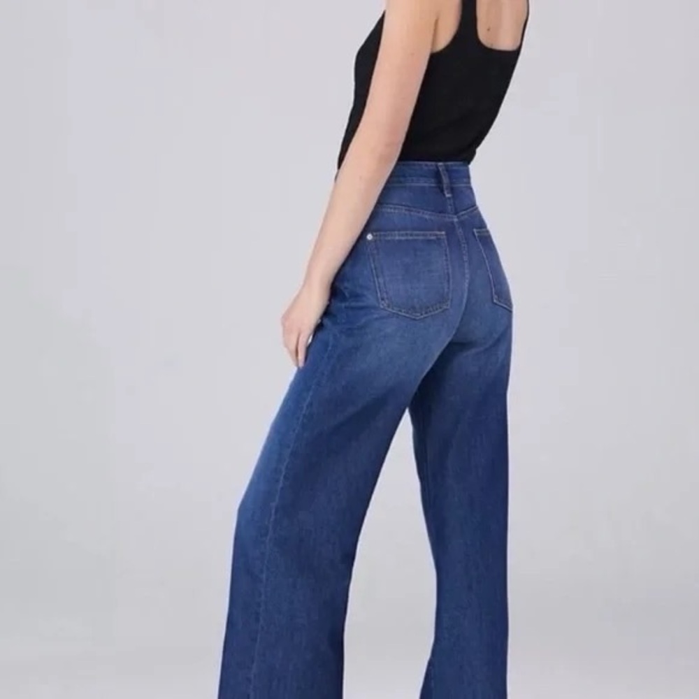 Anthropologie Pilcro The Annie Dark Blue Wide Leg Jeans - Size 25 - Picture 3 of 15